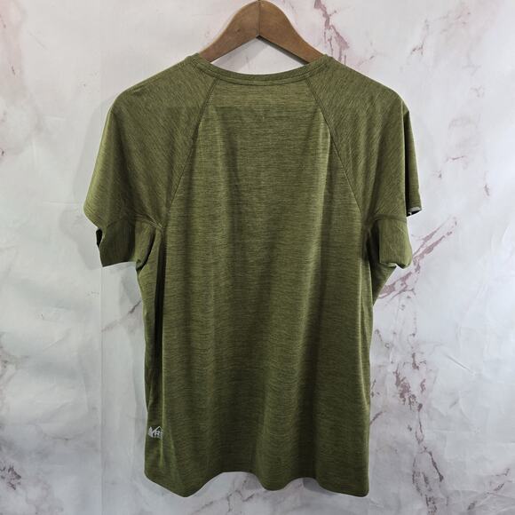 REI Co Op Shirt Womens XL Green Tech Short Sleeve Active Pursuits Hiking Stripe - Picture 5 of 9